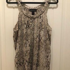 INC DESIGNER SNAKE SKIN SEQUIN TANK CAMI TOP